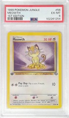 V1855: 1999: Meowth: 56/64: 1ST Edition: Jungle: PSA: 6: EX-MT: 102261254
